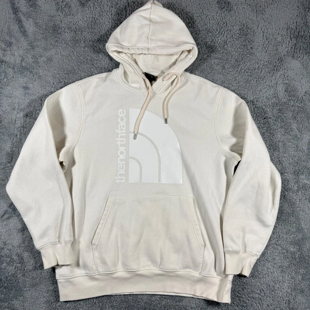 The North Face Cream Pullover‎ Hoodie Sweatshirt Graphic Mens Size XL